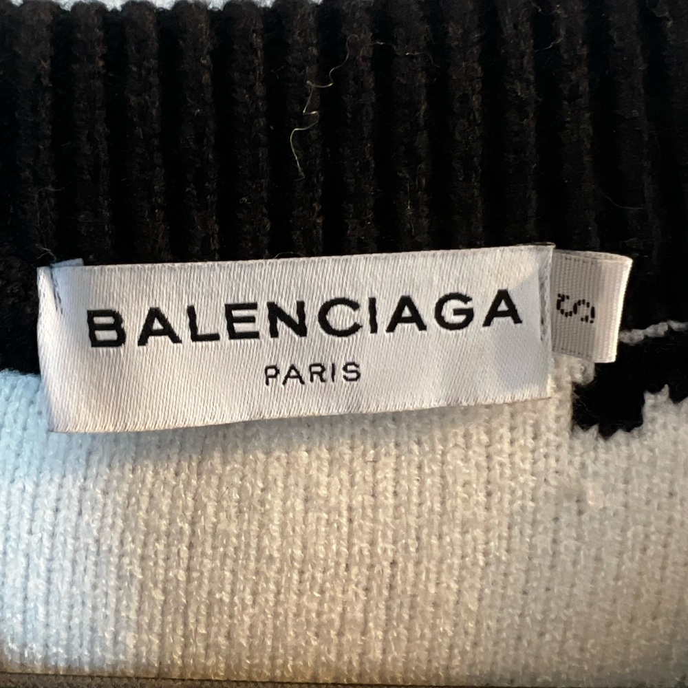 Women’s Balenciaga Black Sweater w/ Balenciaga White Logos Across. Size Small. - Picture 4 of 4